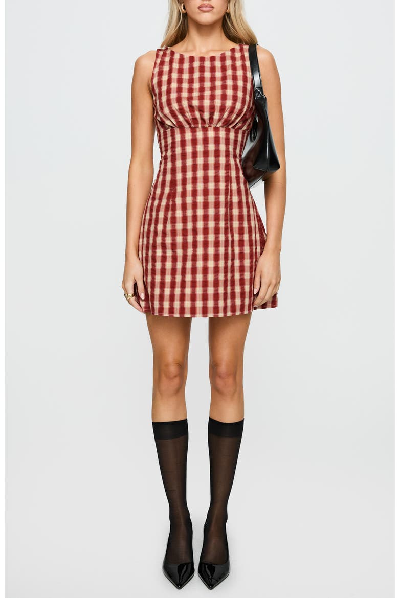 Sweet Somethings Check Minidress, Main, color, RED CHECK