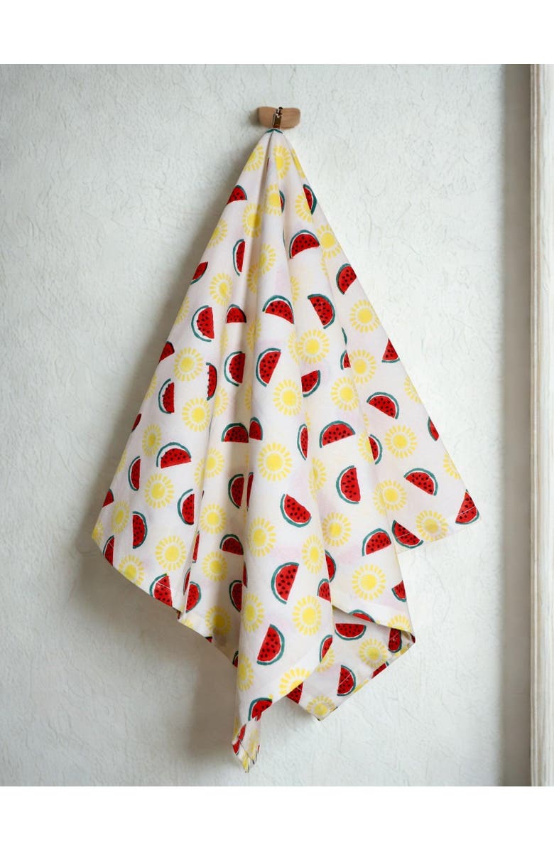 Passion Lilie Watermelon & Sun Cotton Tea Towel - Set of 2, Alternate, color, Red