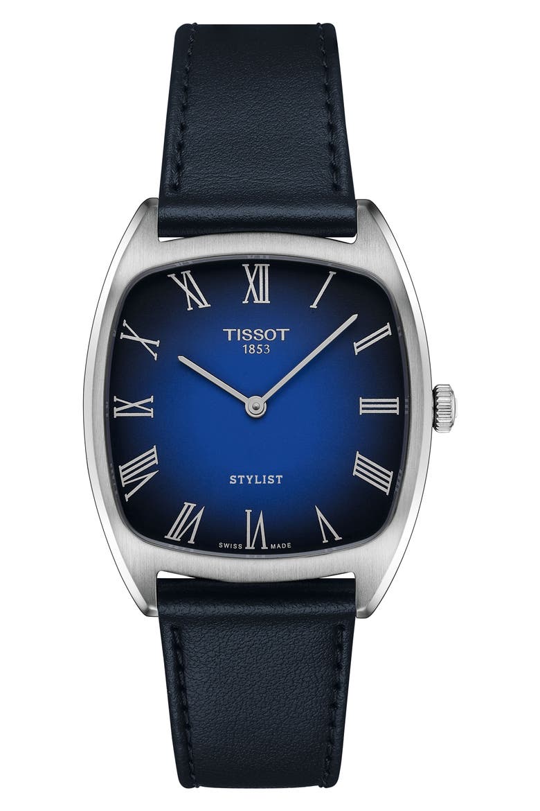 稼働　TISSOT STYLIST 腕時計 クォーツ Tissot Stylist Leather Strap Watch, 32mm (Men) | Nordstrom