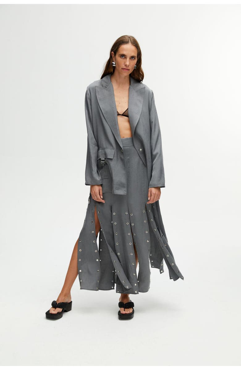 Nocturne Long Eyelet Skirt with Slits, Alternate, color, 