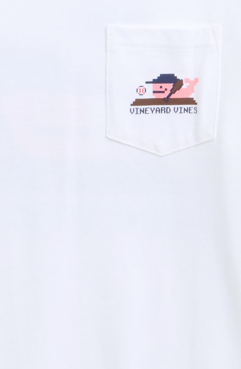 vineyard vines Kids' Baseball Pixel Pocket Graphic T-Shirt, Alternate, color, White Cap