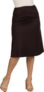 24seven Comfort Apparel Maternity A-Line Elastic Waist Knee Length Skirt