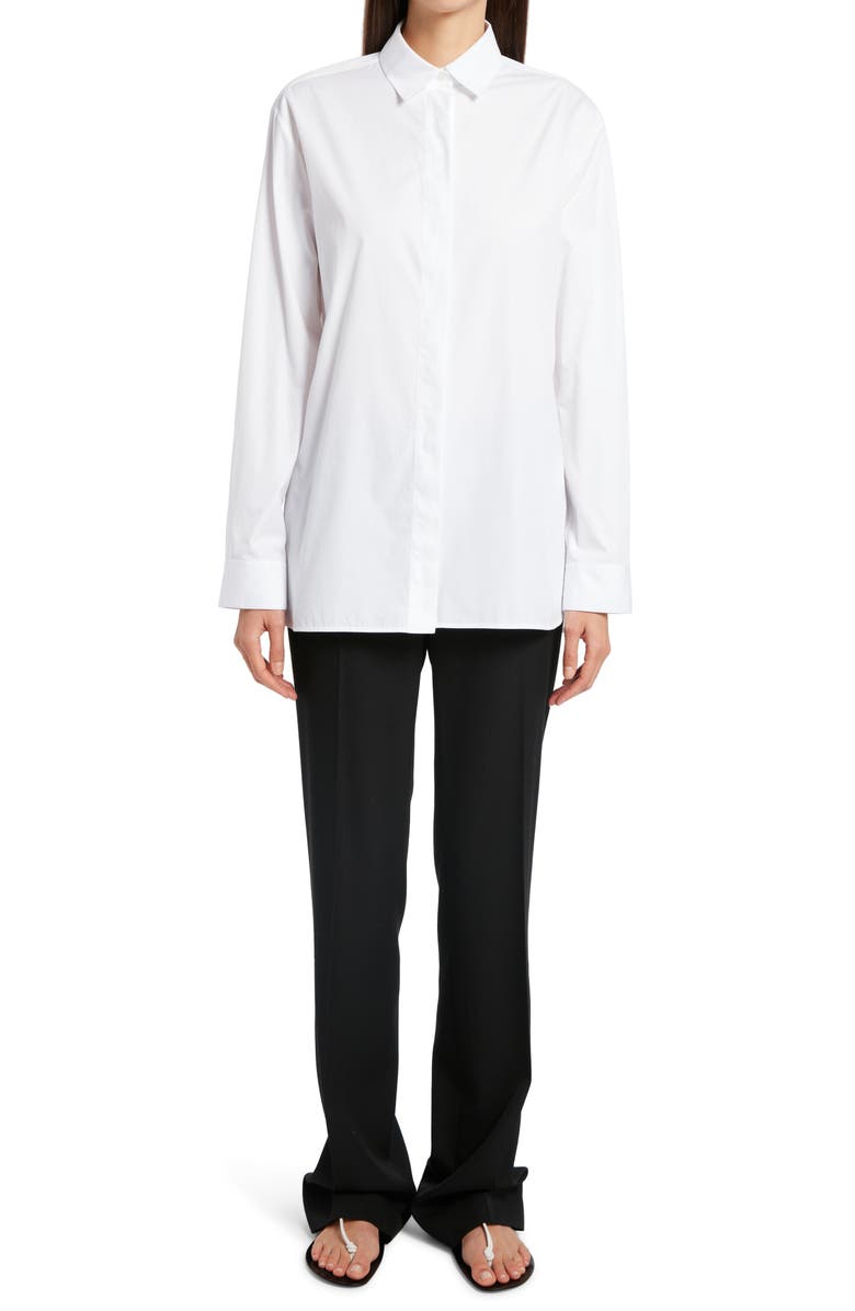 The Row Big Sisea Cotton Poplin Button-Up Shirt, Alternate, color, 
