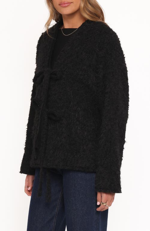 Petal And Pup Petal & Pup Kimmy Bow Oversize Cardigan In Black