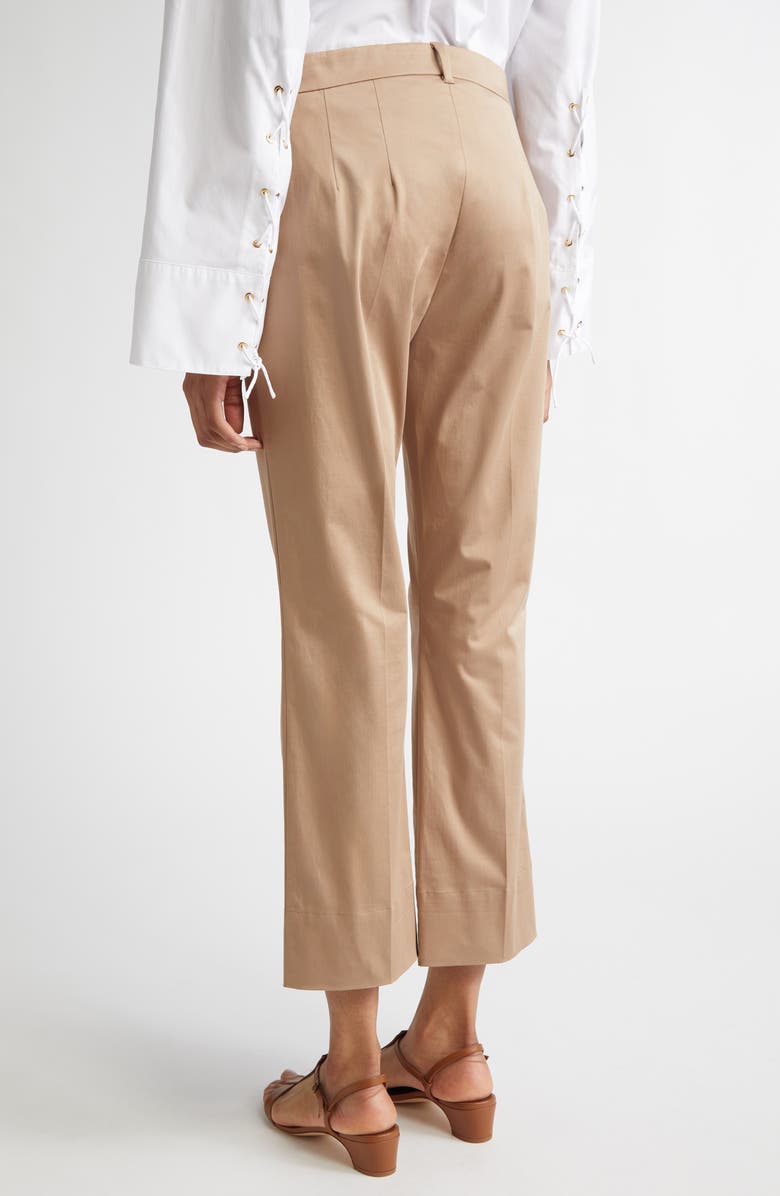 Max Mara Felice Stretch Cotton Crop Pants, Alternate, color, Colonial