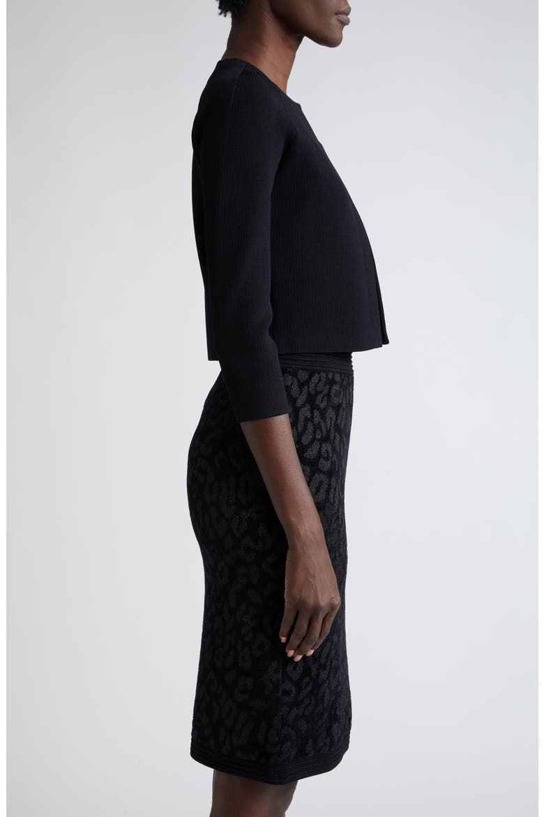 Rib Knit Bolero Jacket, Alternate, color, BLACK
