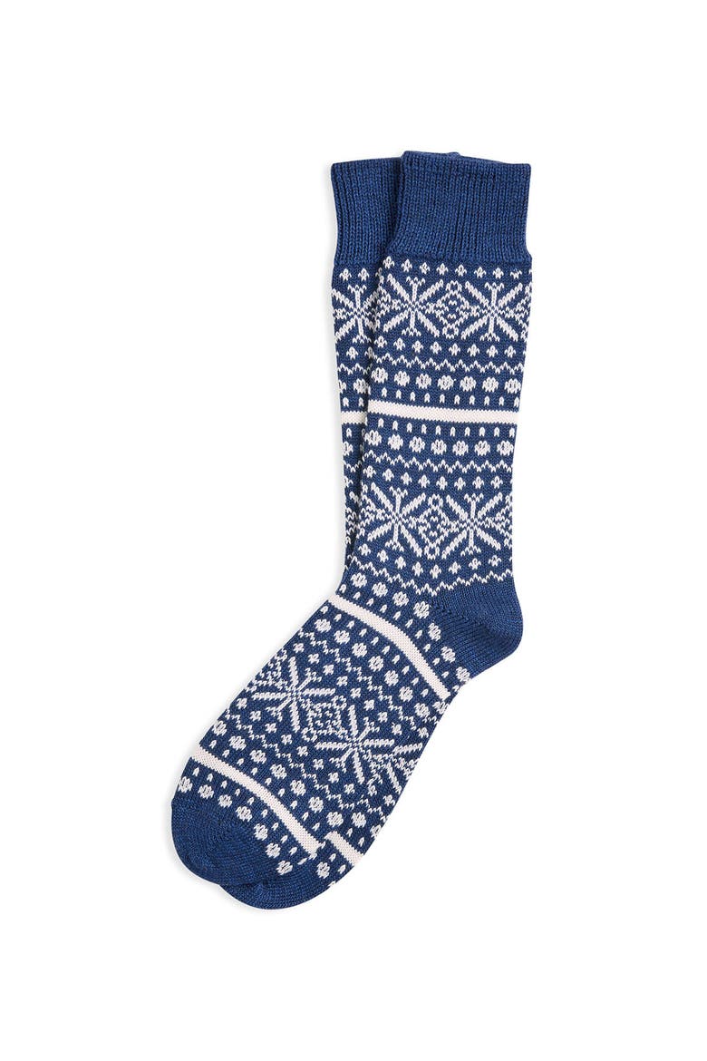 Fair Isle Sock, Main, color, DENIM / ECRU