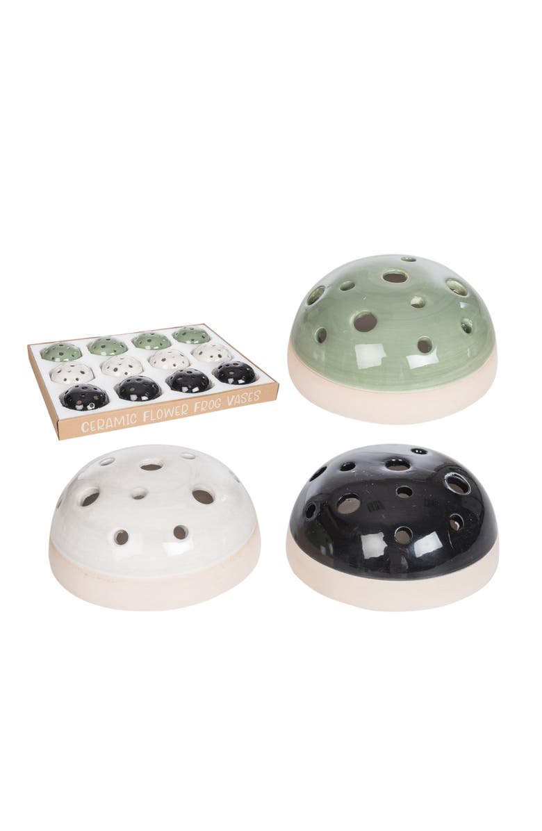 Transpac Ceramic Frog Vase Set of 12 Decorative Home Accents for Spring Unique Ceramic Vases for Home Decor, Main, color, Multicolored