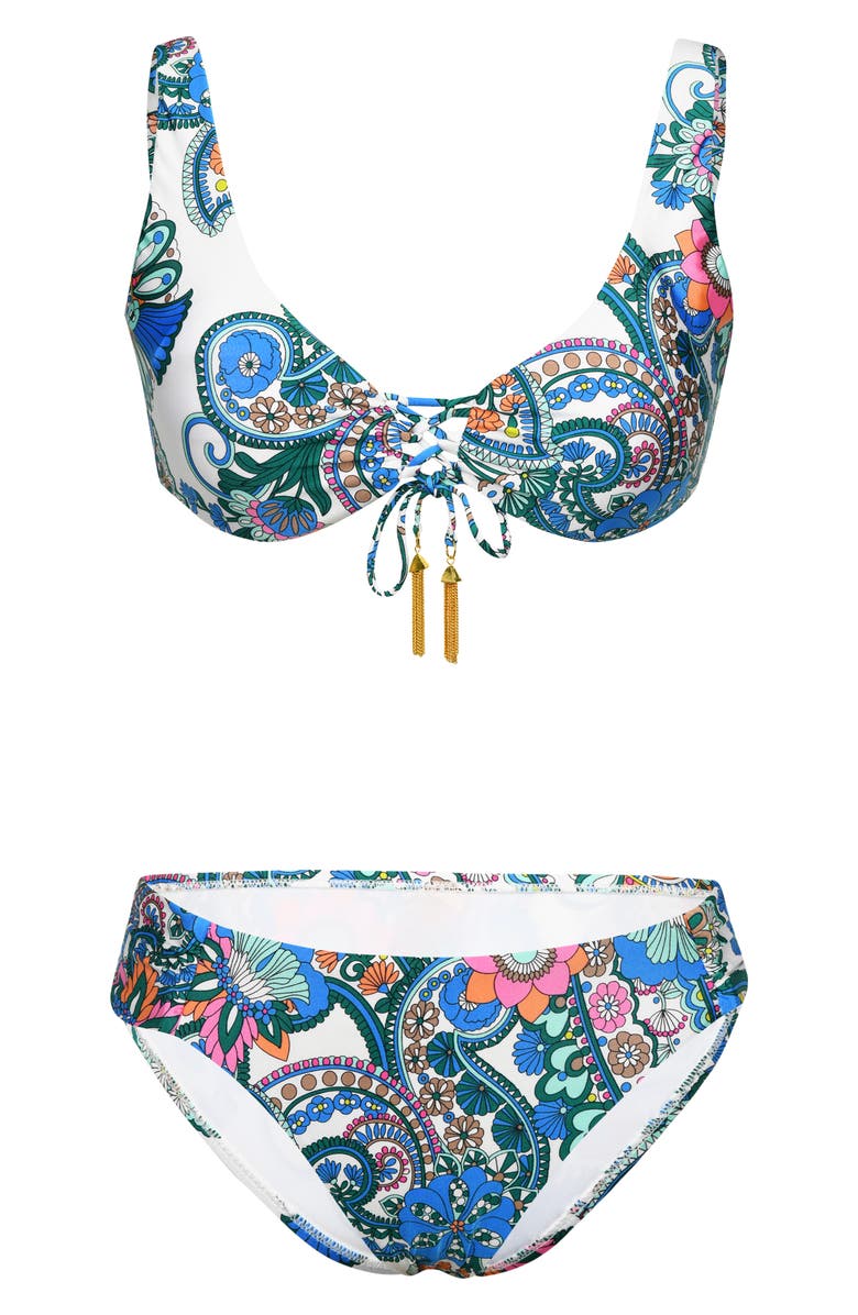 Sunshine 79 Paisley Tie Bikini Top, Alternate, color, 