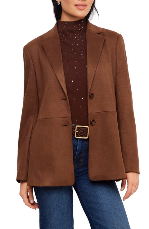 Faux Suede Blazer