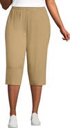 Lands' End Sport Knit High Rise Elastic Waist Capri Pants