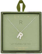 Leith Pavé Cubic Zirconia Initial Pendant Necklace