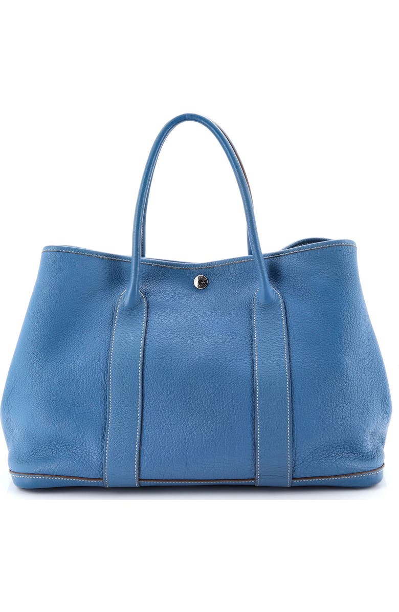 Pre-Owned Hermes Garden Party Tote Leather 36, Alternate, color, Bleu Jean