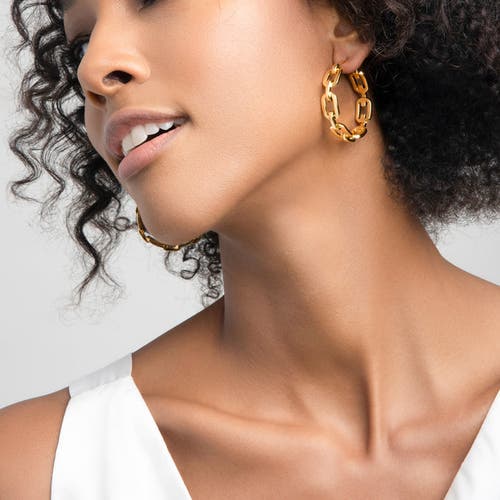 Zarux Modern Day Hoop Earrings In Gold