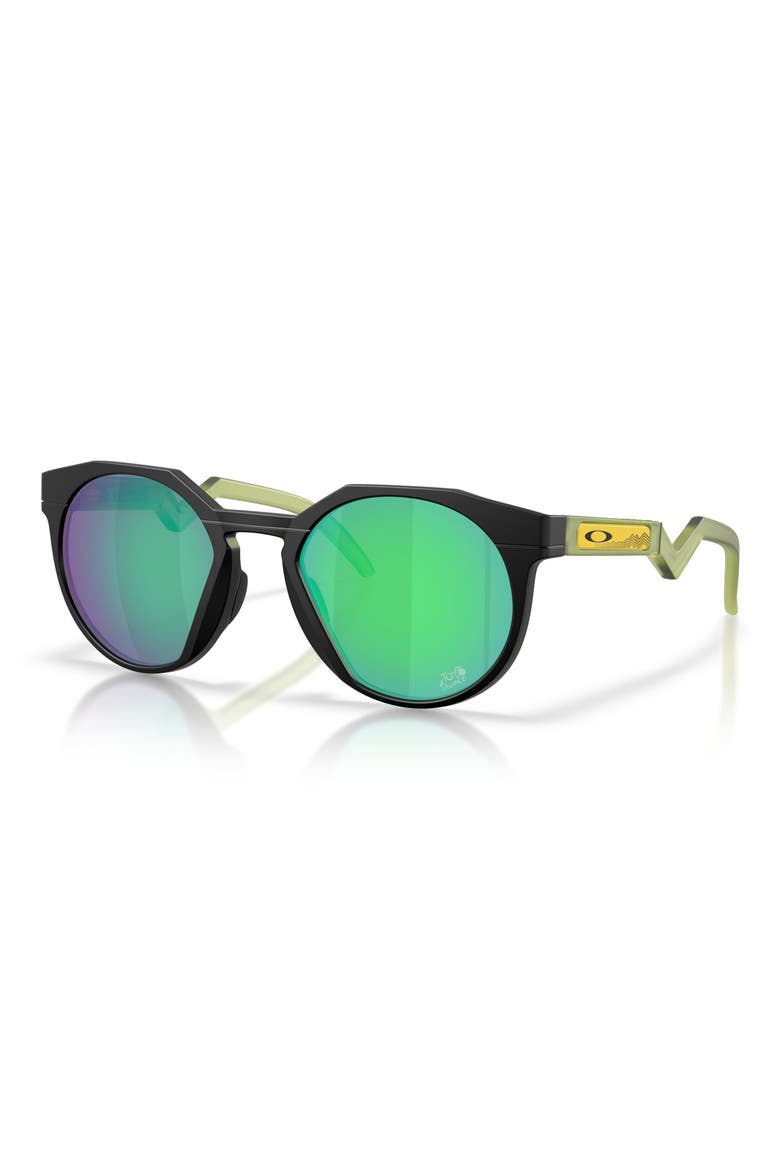 HSTN 52mm Round Sunglasses, Alternate, color, MATTE BLACK / PRIZM JADE