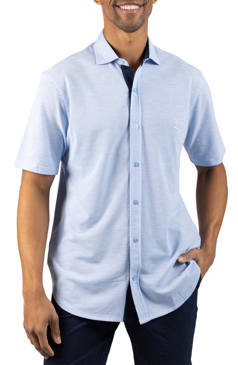 Slub Pique Button-Up Shirt