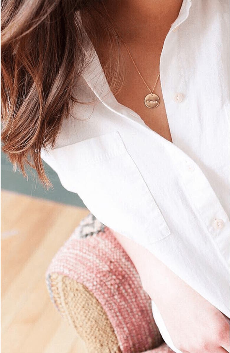 MADE BY MARY Mama Disc Necklace, Alternate, color, Silver