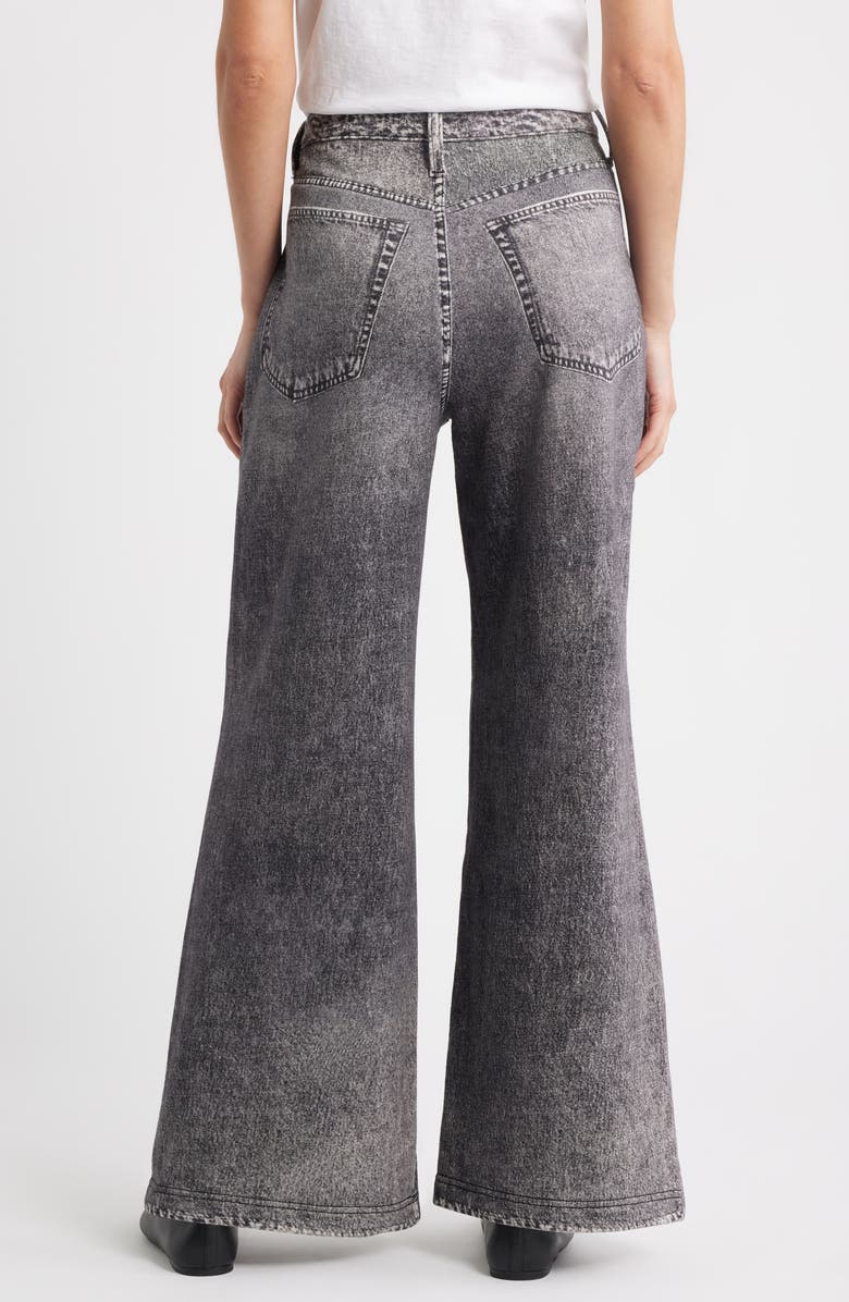 CITY BLUES Wide Leg Cotton Terry Knit Jeans, Alternate, color, Black