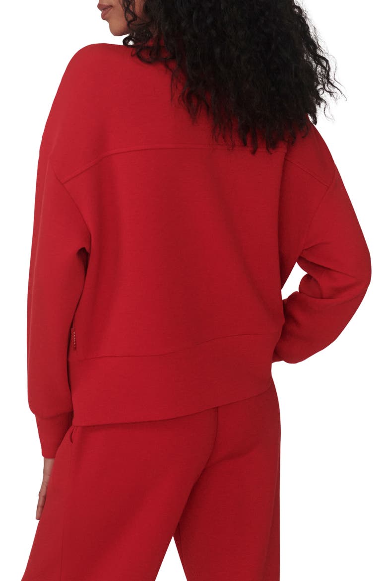 Olwen Sweatshirt Cardigan, Alternate, color, RED MARL