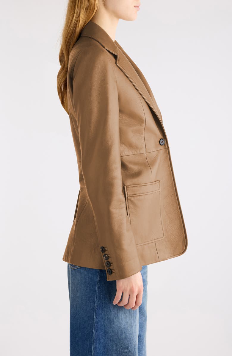 Chloé Tailored Leather Jacket, Alternate, color, Ochre Delight