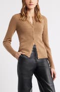 Caslon® Crewneck Merino Wool Blend Cardigan