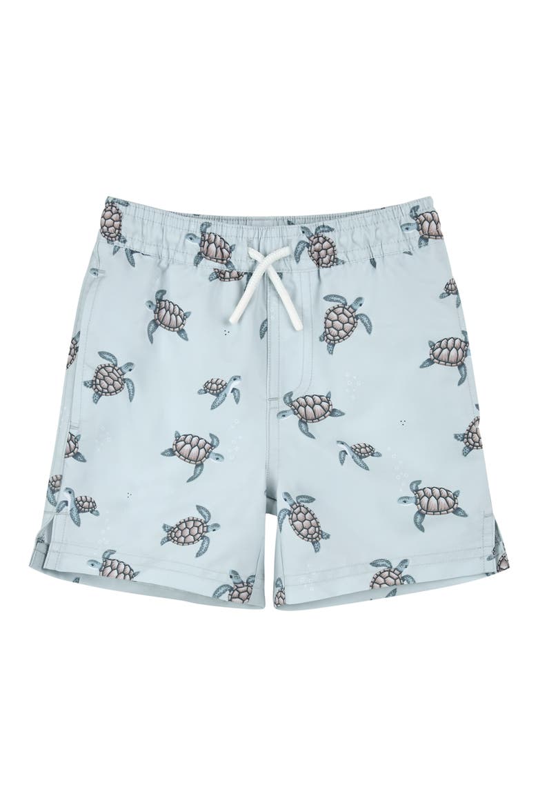 Kids' Sea Turtle Swim Trunks, Main, color, LIGHT BLUE