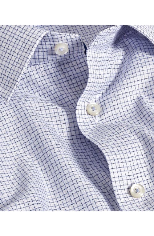 David Donahue Trim Fit Check Pima Cotton Dobby Dress Shirt In White