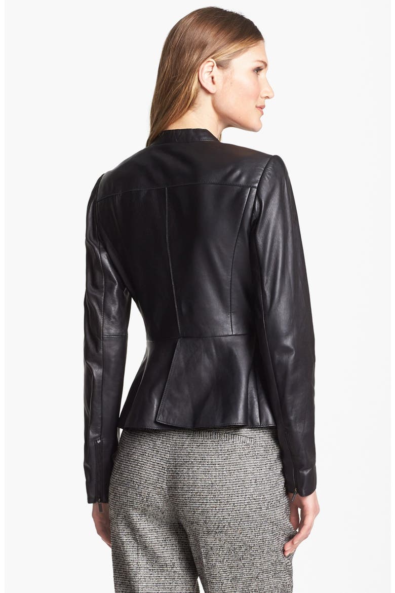'Lamb Moss' Leather Jacket, Alternate, color, BLACK