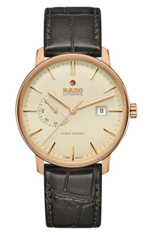 RADO Coupole Automatic Power Reserve Bracelet Watch, 41mm in Brown at Nordstrom