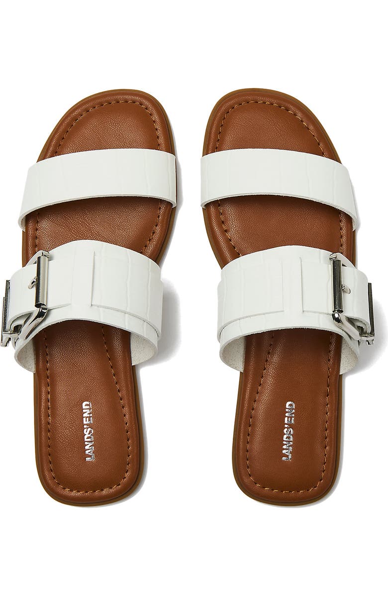Lands' End Sunshine Slide Sandals, Alternate, color, White