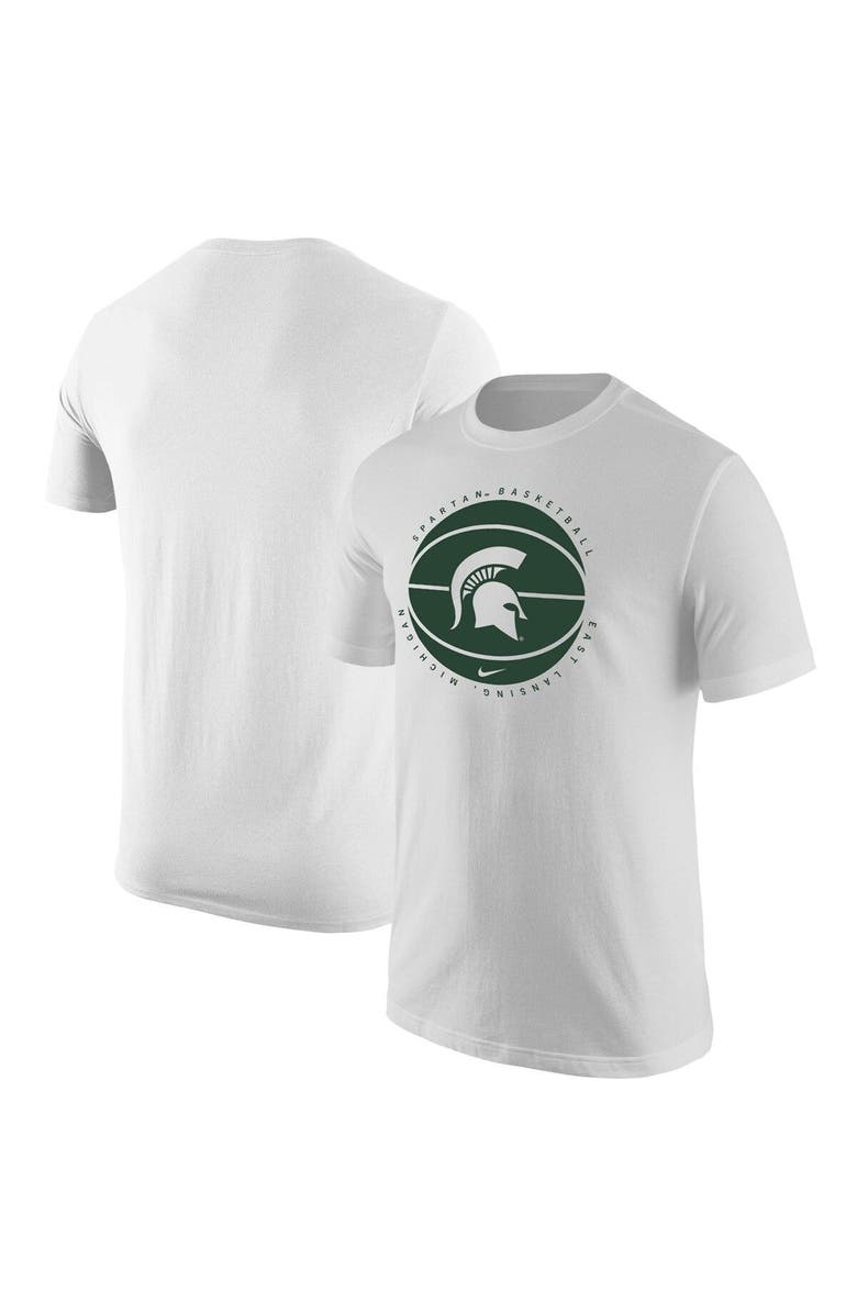 Nike Men's Nike White Michigan State Spartans Basketball Logo T-Shirt, Main, color, 