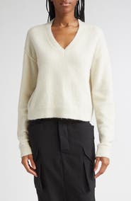 Rick Owens Tommy Alpaca & Wool Blend V-Neck Sweater