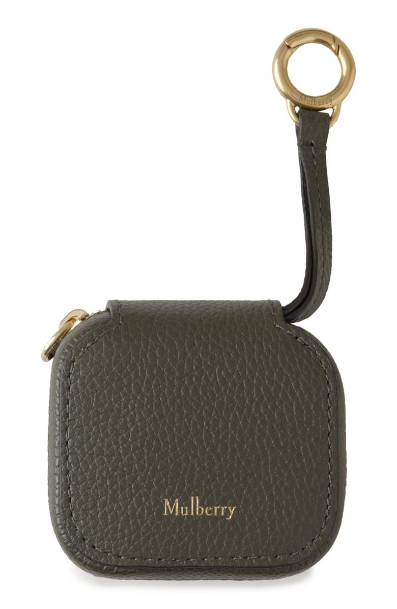 Mulberry Small Roxanne Classic Grain Leather Zip Tech Case, Alternate, color, Juniper Green