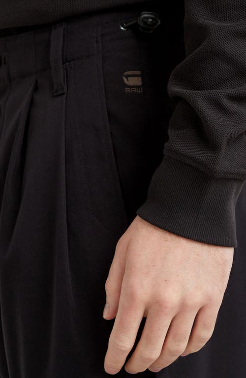 G-star Relaxed Pleated Tech Chinos In Dark Black