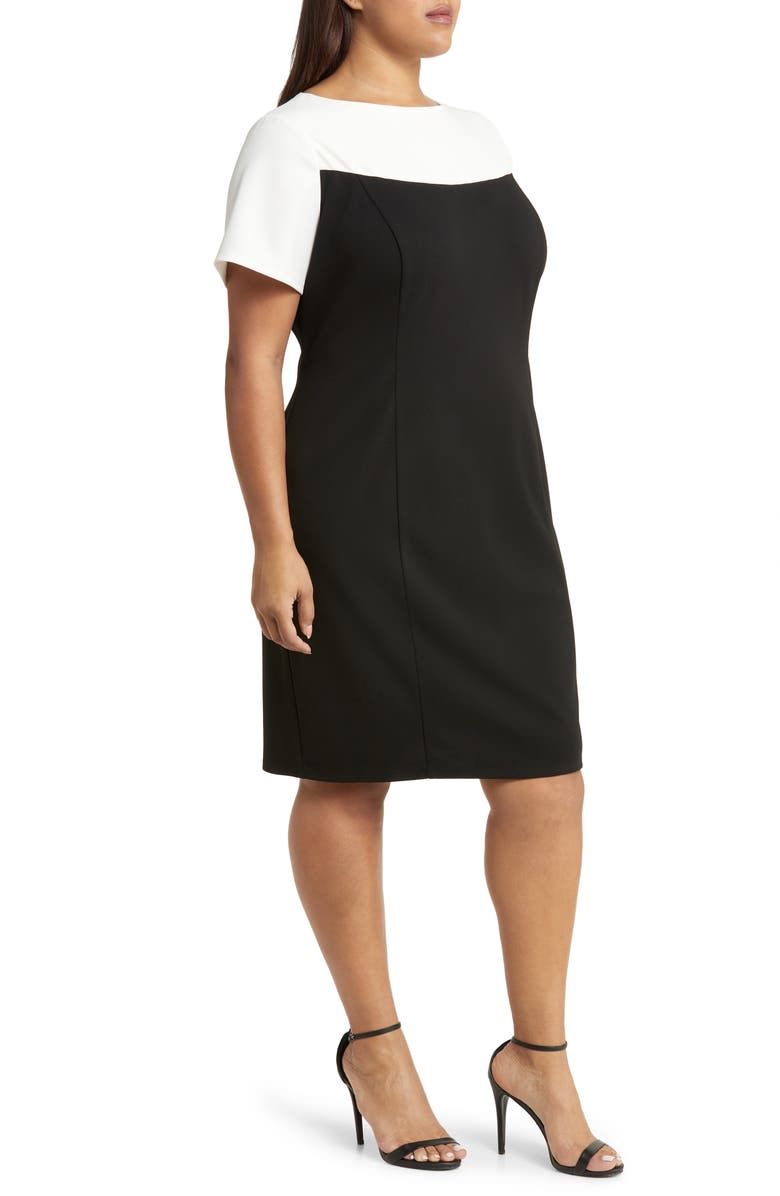 Maggy London Colorblock Sheath Dress, Alternate, color, Black