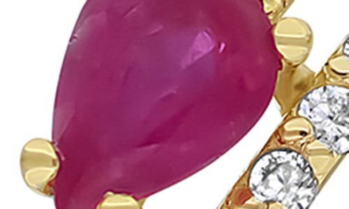 Bony Levy El Mar 18k Yellow Gold Ruby & Diamond Stackable Bypass Ring In Gold