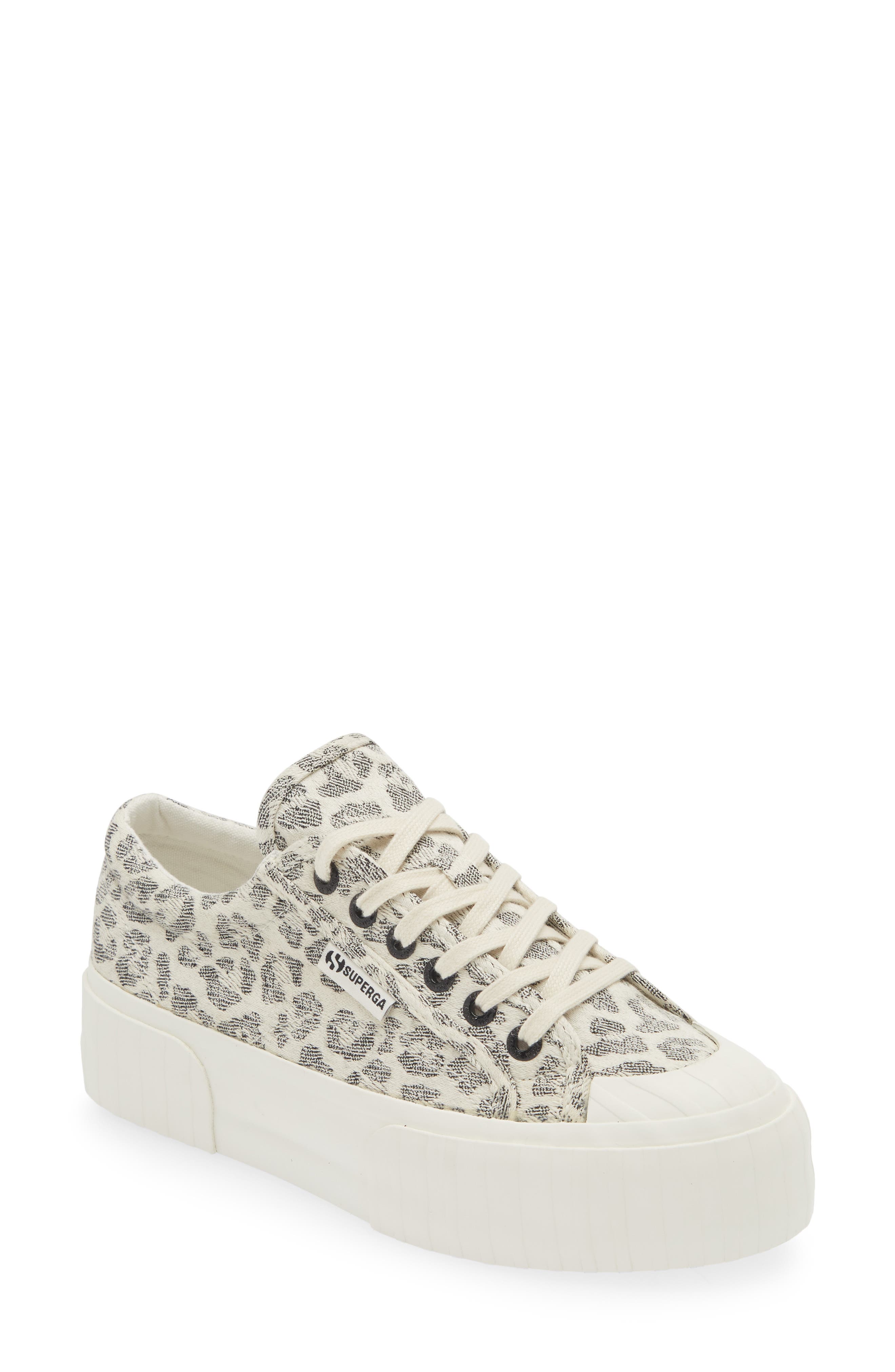 Superga 2631 Platform Sneaker in White Avorio Jacq-White Milk 