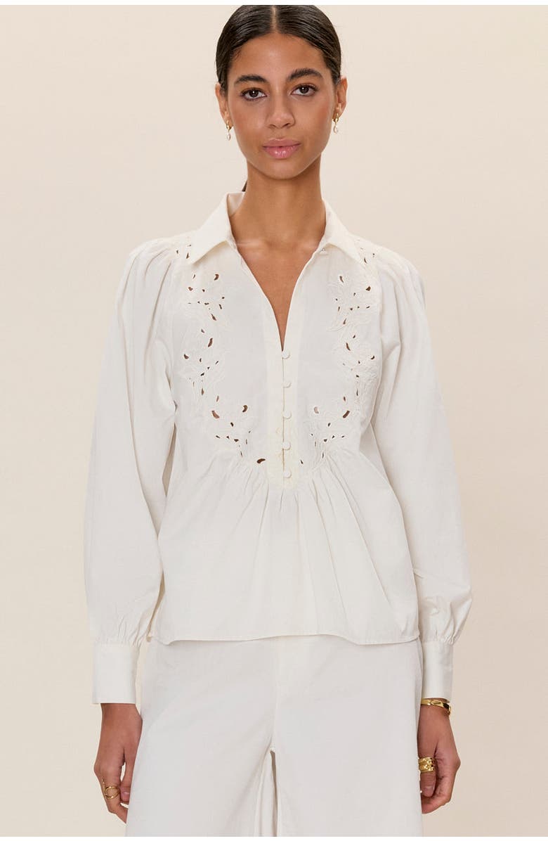 Rebecca Taylor Rachelle Pop Over Blouse, Main, color, Ivory