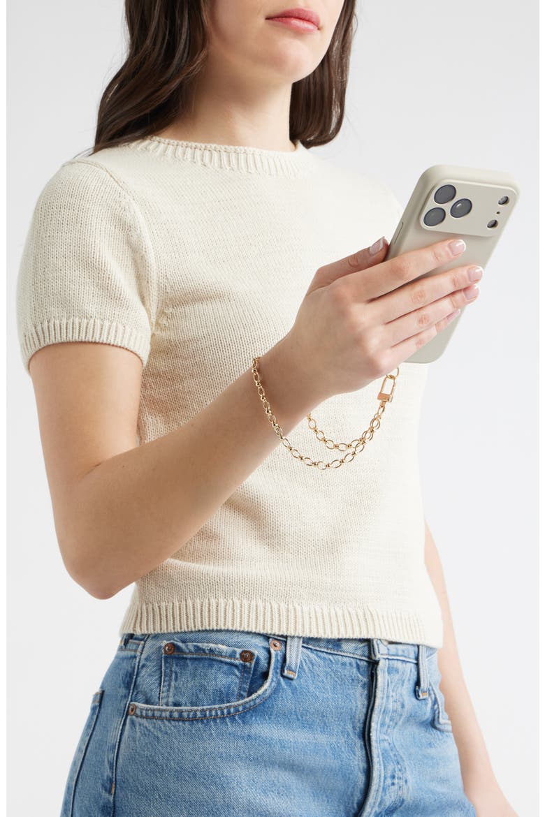 Chain Link Phone Wrist Strap, Alternate, color, GOLD