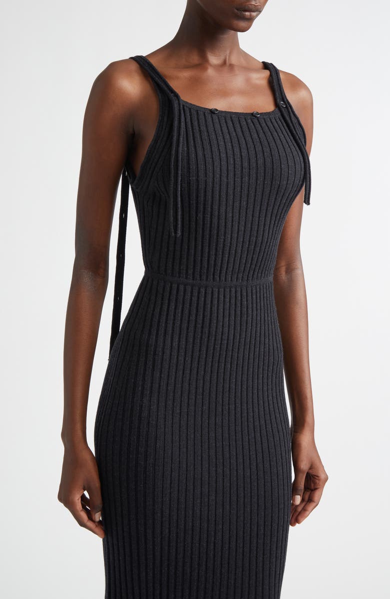 Aisling Camps Flipped Merino Wool Blend Rib Skirt, Alternate, color, Charcoal Melange