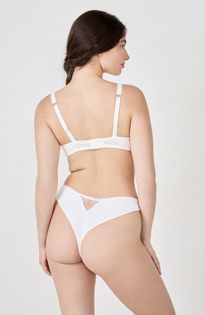 Etam Daisy Underwire Balconette Bra, Alternate, color, Ecru