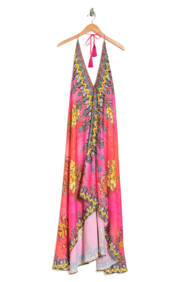 RANEES Floral Print Halter Cover-Up Dress, Alternate, color,