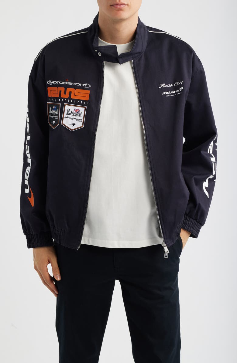 Reiss McLaren F1 Mercer Jacket, Main, color, Navy