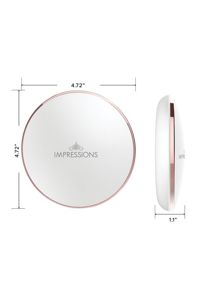 Coco LED Compact Mirror, Alternate, color, White with rose gold trim