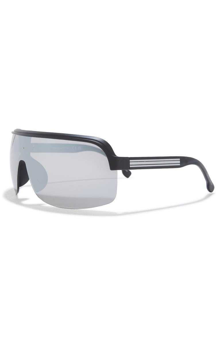 Vince Camuto 146mm Shield Sunglasses, Alternate, color, Black