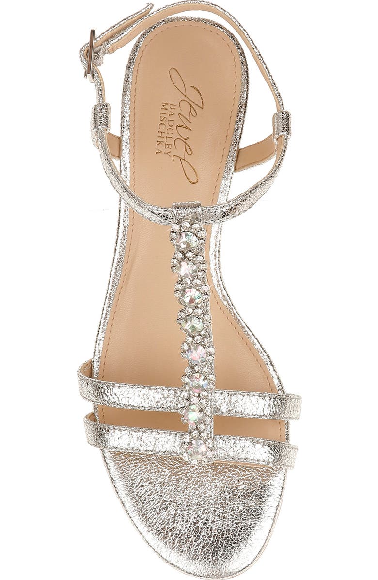 Jewel Badgley Mischka Farah Crystal Embellished Wedge Sandal, Alternate, color,