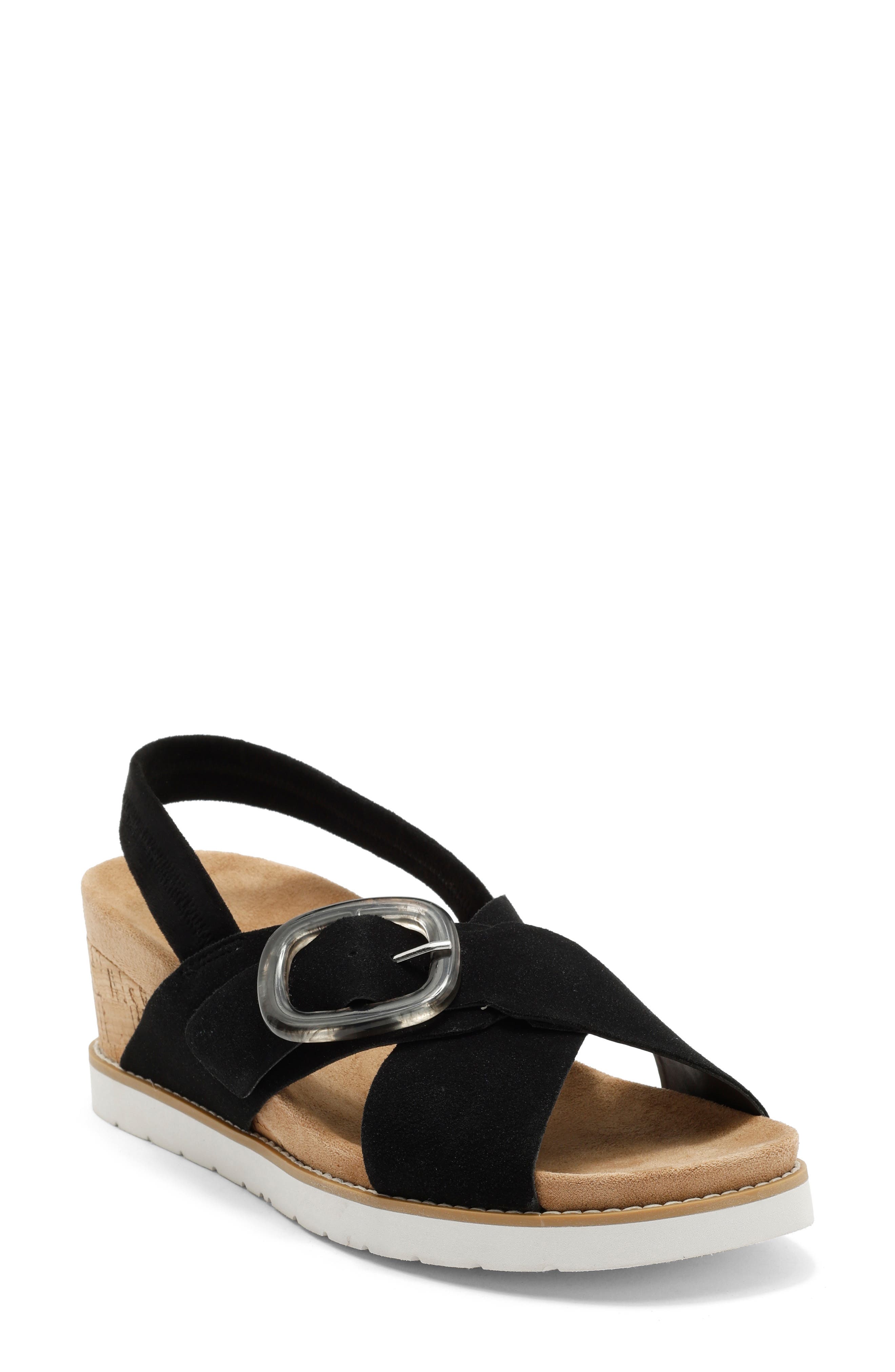 NORDSTROM RACK Arizona Wedge Sandal, Main, color, Black