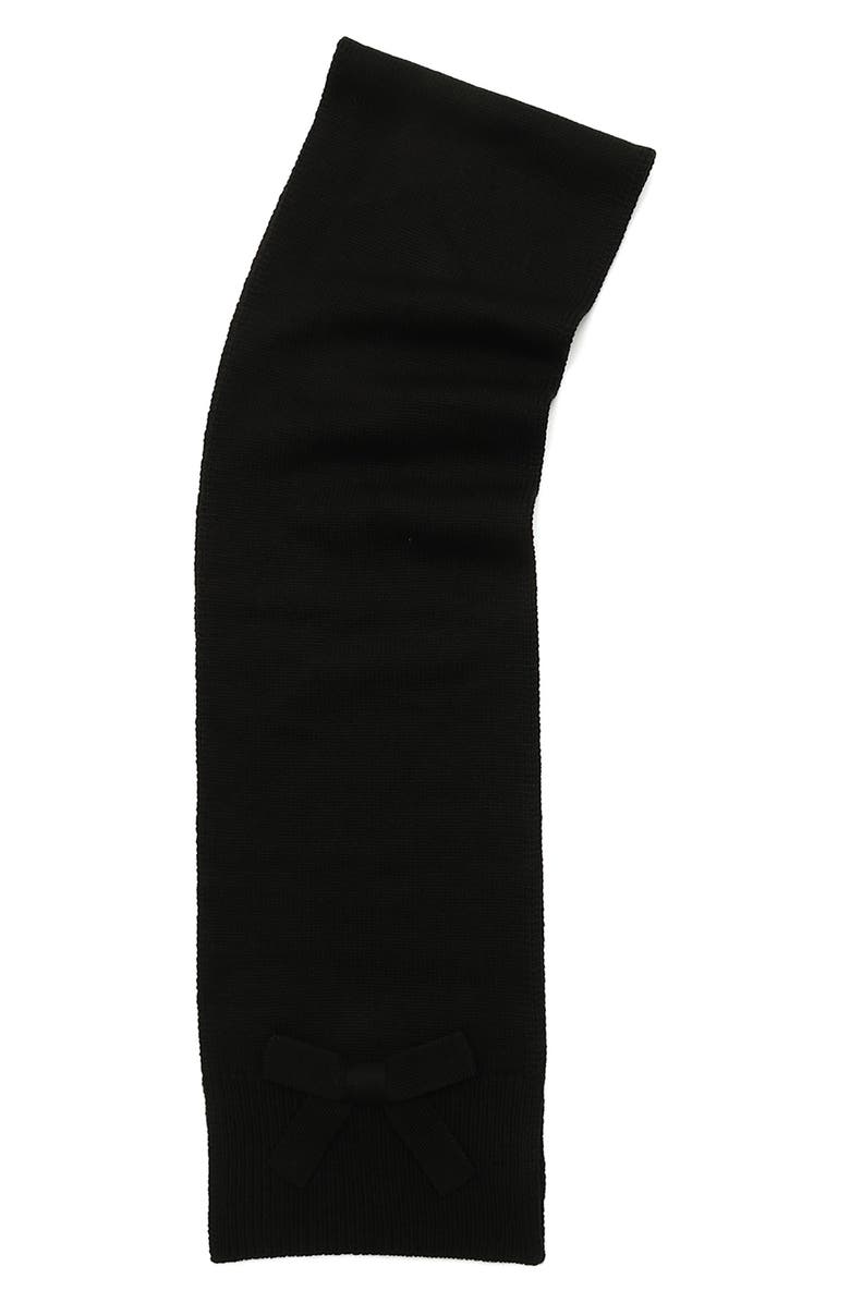 Kate Spade New York bow trim scarf, Alternate, color, Black
