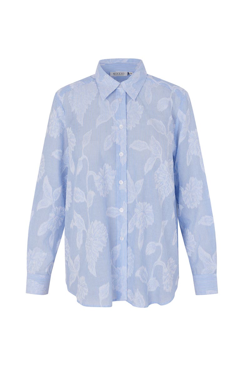 MaImma Floral Print Shirt, Alternate, color, Placid Blue