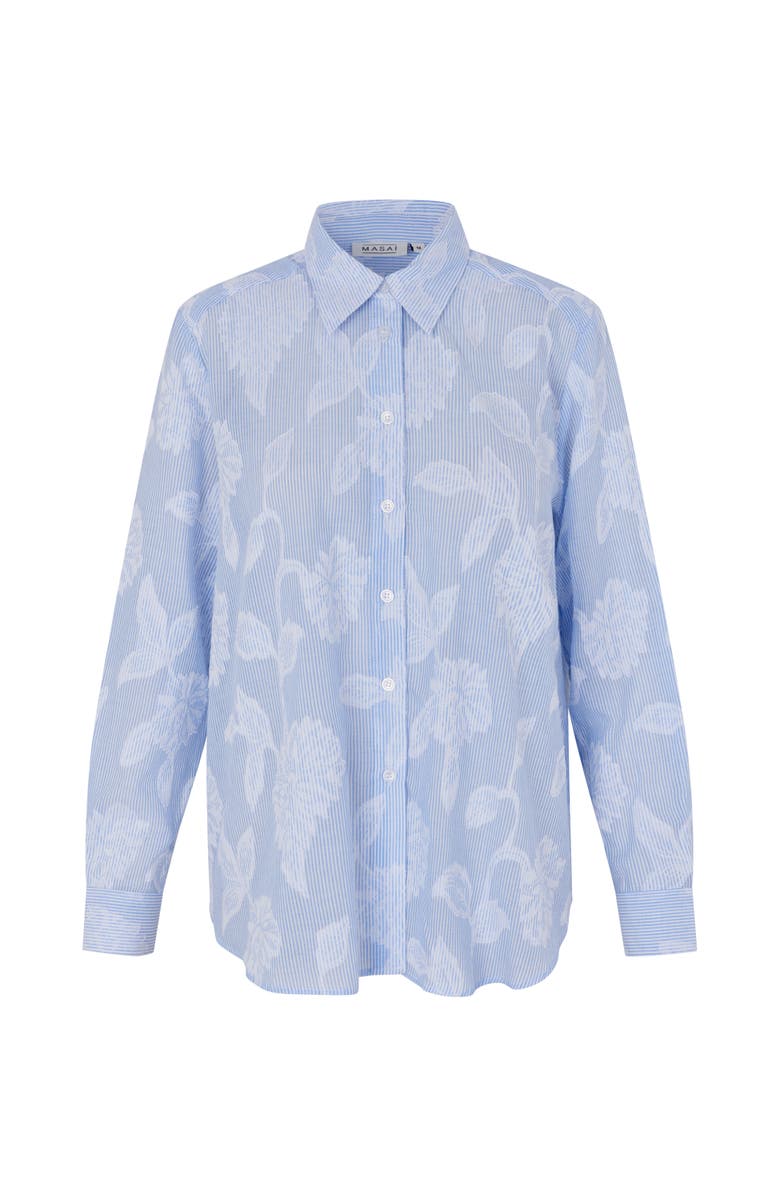 Masai Copenhagen MaImma Floral Print Shirt, Alternate, color, Placid Blue